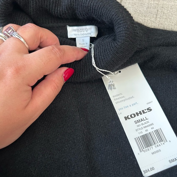 Apt. 9 Black‎ 100% Cashmere Turtleneck Sweater Women’s Small - Picture 4 of 6